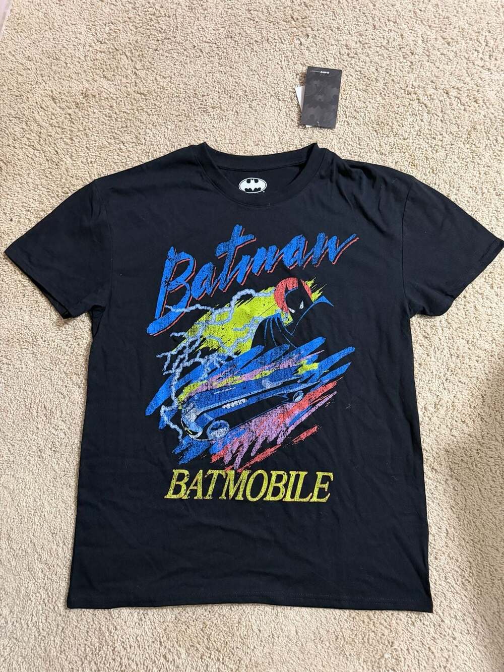 DC Comics Batman Batmobile Vintage Style Graphic T-Shirt New with Tags